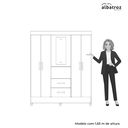 Ver imagem 6 de Guarda Roupa Casal C/espelho 4 Portas 2 Gavetas Mobi Capelinha- Carvalho/off White -albatroz