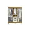 Guarda Roupa Casal C/espelho 4 Portas 2 Gavetas Mobi Capelinha- Carvalho/off White -albatroz - 3