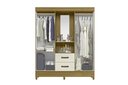 Ver imagem 3 de Guarda Roupa Casal C/espelho 4 Portas 2 Gavetas Mobi Capelinha- Carvalho/off White -albatroz