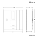 Ver imagem 4 de Guarda Roupa Casal C/espelho 4 Portas 2 Gavetas Mobi Capelinha- Carvalho/off White -albatroz