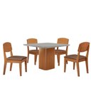 Ver imagem 2 de Mesa de Jantar Eloise 90cm Tampo Mdf Vidro com 4 Cadeiras Copper Moderna Mobília
