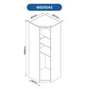 Ver imagem 7 de Módulo de Canto Oblíquo 1 Porta 3 Prateleiras Elegance Cinza/Níquel