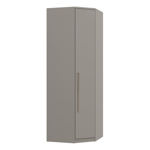 Módulo de Canto Oblíquo 1 Porta 3 Prateleiras Elegance Cinza/Níquel