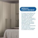 Ver mais imagens de Módulo de Canto Oblíquo 1 Porta 3 Prateleiras Elegance Cinza/Níquel