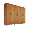 Ver imagem 1 de Guarda Roupa Casal Nina 100% Mdf 6 Portas 4 Gavetas Puxador em Madeira - Bianchi Móveis