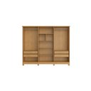 Ver imagem 2 de Guarda Roupa Casal Nina 100% Mdf 6 Portas 4 Gavetas Puxador em Madeira - Bianchi Móveis