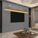 Ver imagem 2 de Painel Ripado 230x250 Com LED Para TV 85 Polegadas Nobre Gelius Cinza