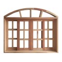 Ver imagem 1 de Janela de Madeira Vitro de Correr Quadriculado em Arco Padrão Cedro Bat.14 Cm - 1.60(l)x1.20(a)