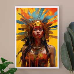 Quadro Artístico Cabocla Jupira 24x18cm:madeira Preta - 1 Quadro Artístico Cabocla Jupira 24x18cm:madeira Preta - 1