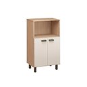 Ver imagem 2 de Balcão para Forno e Micro-Ondas com 2 Portas Marrom/Amendoa/Off White