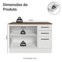 Ver imagem 2 de Balcão de Cozinha 120 cm 2 Portas 3 Gavetas Branco Tampo Rustic Agata Madesa