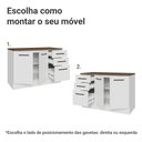 Ver imagem 4 de Balcão de Cozinha 120 cm 2 Portas 3 Gavetas Branco Tampo Rustic Agata Madesa