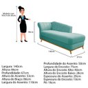 Ver imagem 4 de Recamier Vanessa 1,40M Lado Direito Suede Azul Tiffany- ADJ Decor