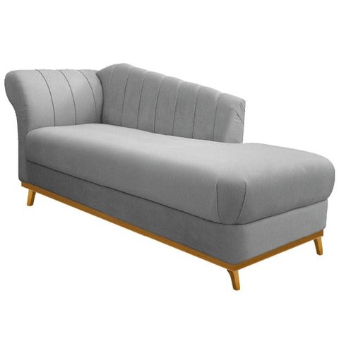 Recamier Vanessa 1,60M Lado Direito Suede Cinza - ADJ Decor