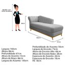 Ver imagem 4 de Recamier Vanessa 1,60M Lado Direito Suede Cinza - ADJ Decor