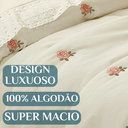 Ver imagem 3 de Cobre Leito Queen Size 100%algodão Daphane Bordado Super Luxuoso Bouquet:palha