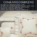 Ver imagem 5 de Cobre Leito Queen Size 100%algodão Daphane Bordado Super Luxuoso Bouquet:palha