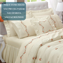 Ver imagem 4 de Cobre Leito Queen Size 100%algodão Daphane Bordado Super Luxuoso Bouquet:palha