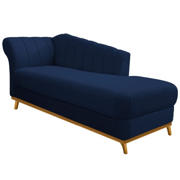 Recamier Vanessa 1,85M Lado Direito Suede Azul Marinho - ADJ Decor