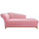 Ver imagem 2 de Recamier Vanessa 1,85M Lado Direito Suede Rosa Bebê - ADJ Decor