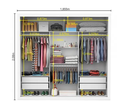 Ver imagem 3 de Guarda Roupa Casal 3 Portas de Correr 4 Gavetas 186cm Clarice Branco - Carioca Móveis