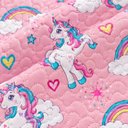 Ver imagem 2 de Kit Colcha Infantil Meninas Dupla Face Solteiro 160x240cm - Unicórnio