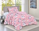 Ver imagem 3 de Kit Colcha Infantil Meninas Dupla Face Solteiro 160x240cm - Unicórnio