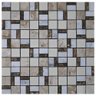 Pastilha Em Porcelanato Mosaico Bege E Marrom 31,5x31,5cm - 1