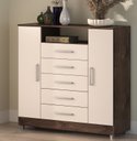Ver imagem 1 de Comoda com 2 Sapateiras e 5 Gavetas Isabele Chocolate/off White