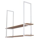 Ver imagem 3 de Nicho Branco Prateleira Suspensa Teto Sala Madeirado 60cm