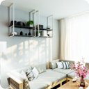Ver imagem 1 de Nicho Branco Prateleira Suspensa Teto Sala Preta 60cm