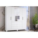 Ver imagem 1 de Guarda Roupa 4 Portas (2 C/ Espelho) e 6 Gavetas Cádis Branco - Demóbile