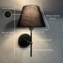 Ver imagem 2 de Arandela de Parede Clássica Alumínio Interruptor com Cúpula Tecido Algodão Ref 19