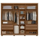 Ver imagem 4 de Guarda Roupa Casal Araguaia e Cômoda Georgia Carvalho Fendi com Espelho - Moval