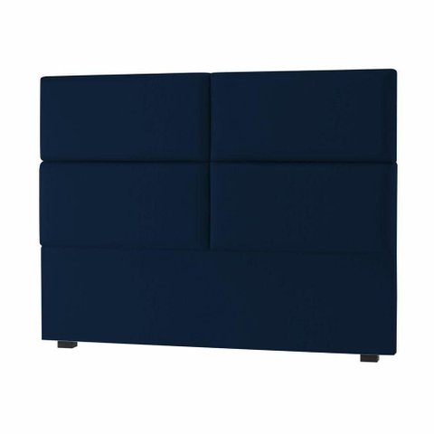 Cabeceira King Bia 195cm Suede Azul Marinho