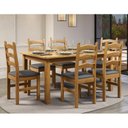 Ver imagem 1 de Conjunto com Mesa de Jantar 160cm e 6 Cadeiras Estofadas 100% Madeira Maciça Napoli Espresso Móveis Marrom/Nogueira/Cinza