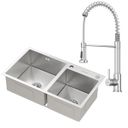 Ver imagem 1 de Kit Cuba Dupla Gourmet Nápoles Aço Inox 304 e Torneira Gourmet Milão Monocomando Goldenx
