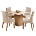 Ver imagem 2 de Conjunto Sala de Jantar Madesa Evelin Mesa Tampo de Vidro com 4 Cadeiras Rustic/crema/imperial Cor:r