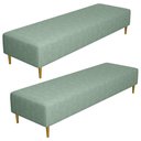 Ver imagem 1 de Kit 02 Puffs Decorativo Sala de Estar Bali W01 Pés Palito 170x60cm Linho Verde Menta - Lyam Decor