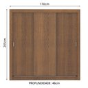 Ver imagem 3 de Guarda-Roupa Casal Madesa Mônaco 3 Portas de Correr Rustic Cor:Rustic