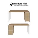 Ver mais imagens de Mesa Escrivaninha com Balcão e Armário Aéreo 150cm Macadâmia com Branco F5 Office