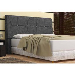 Cabeceira Pietra Casal Super King 195 Cm Com Baú Interno Suede Cinza - DS Estofados - 1