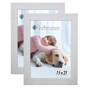 Kit 2 Molduras Porta Retrato 15X21 Branco