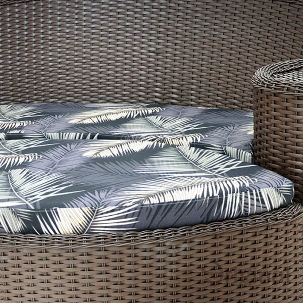 Conjunto Chaise Dubai Acquablock Original Móveis - Preto Liso - Mariscal Vermelho - 2