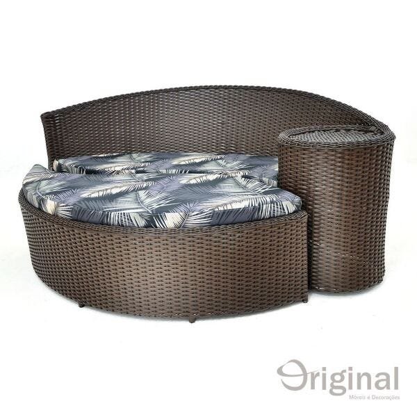 Conjunto Chaise Dubai Acquablock Original Móveis - Preto Liso - Mariscal Vermelho - 1