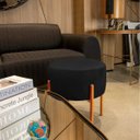 Ver imagem 2 de Kit 4 Puffs Iron Suede Preto Base Metálica Cobre