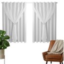 Ver imagem 1 de Cortina Blackout PVC 2,00m X 1,40m Com Voil Branco