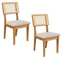 Ver imagem 1 de Cadeiras de Jantar MDF Linho Bege Freijó 2 Unidades Casa Lar Shop