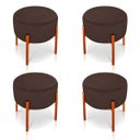 Ver imagem 1 de Kit 4 Puffs Iron Suede Marrom Base Metálica Cobre