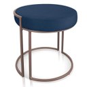 Ver imagem 1 de Puff Love Suede Azul Marinho Base Industrial Cobre